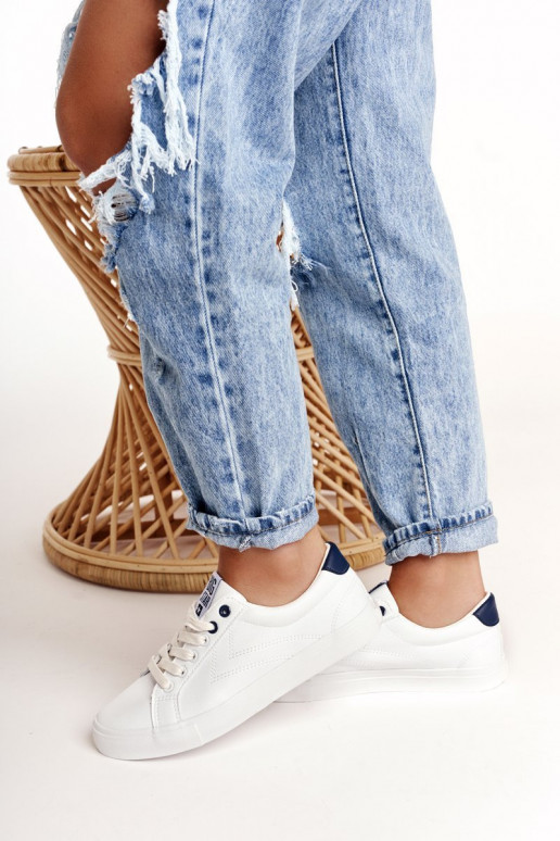 Echt leren sneakers BIG STAR BB274211 Init en donkerblauIn