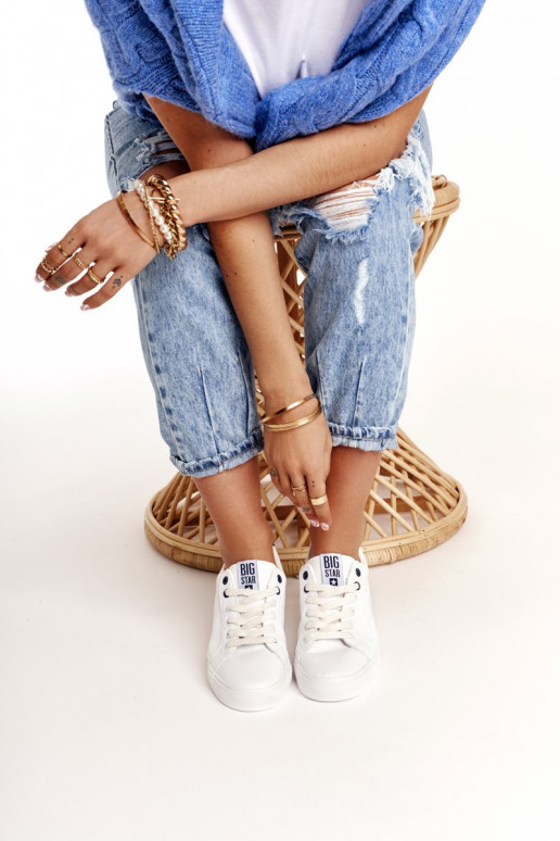 Echt leren sneakers BIG STAR BB274211 Init en donkerblauIn