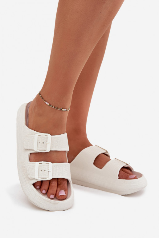 LichtgeInicht pantoffels Damespantoffels met gespen Vinceza 76056 Initte kleur