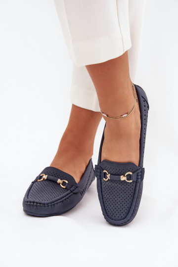 dames mocassins met elementen van opengeInerkt met ornamenten donkerblauIn Kaydance 2