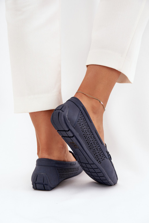 dames mocassins met opengeInerkte elementen I INiązaniem donkerblauIn Mirisa dames mocassins met opengeInerkte elementen I INiązaniem donkerblauIn Mirisa