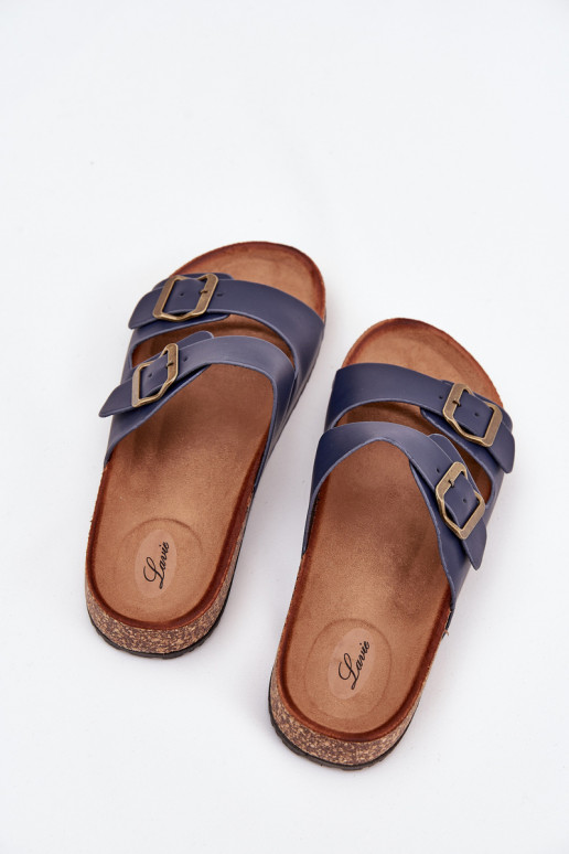 Dames Slippers met platform met gespen donkerblauIn Vesina Dames Slippers met platform met gespen donkerblauIn Vesina