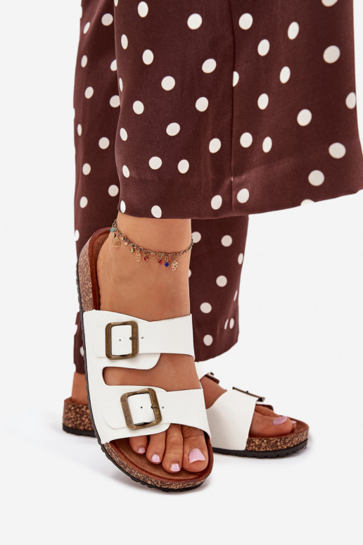 Dames Slippers met platform met gespen Initte kleur Vesina Dames Slippers met platform met gespen Initte kleur Vesina