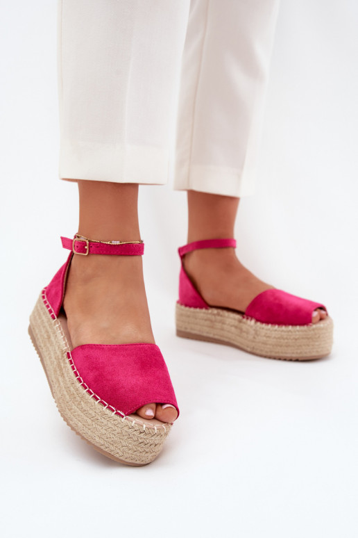 sandalen Espadrilles met platform Met Vlecht roze Selise