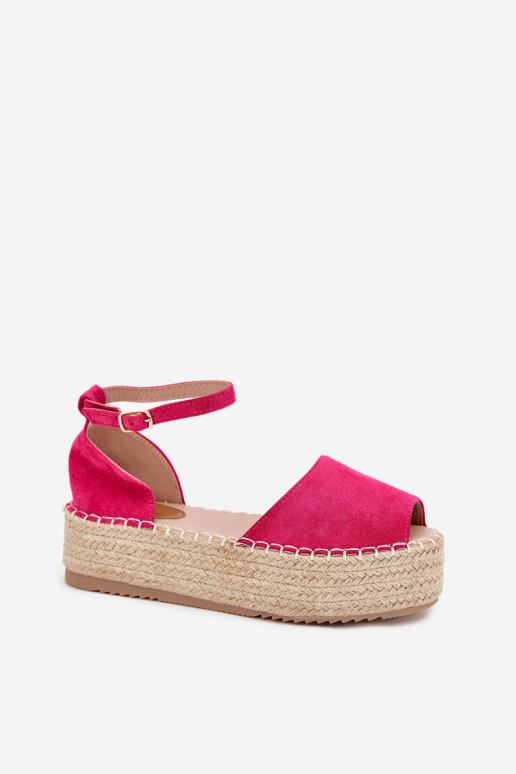 sandalen Espadrilles met platform Met Vlecht roze Selise