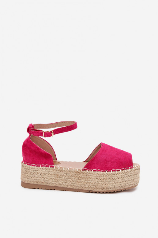 sandalen Espadrilles met platform Met Vlecht roze Selise