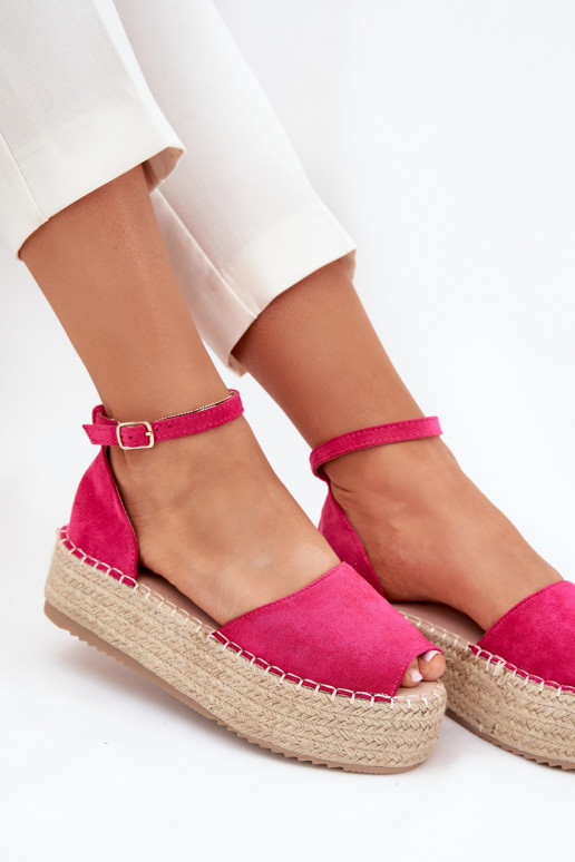 sandalen Espadrilles met platform Met Vlecht roze Selise