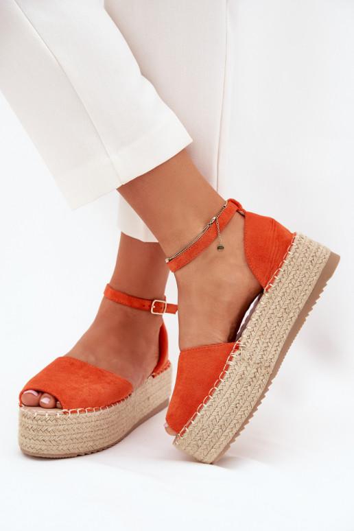 sandalen Espadrilles met platform Met Vlecht oranje Selise sandalen Espadrilles met platform Met Vlecht oranje Selise