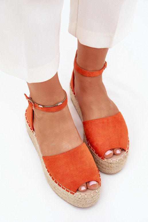 sandalen Espadrilles met platform Met Vlecht oranje Selise sandalen Espadrilles met platform Met Vlecht oranje Selise