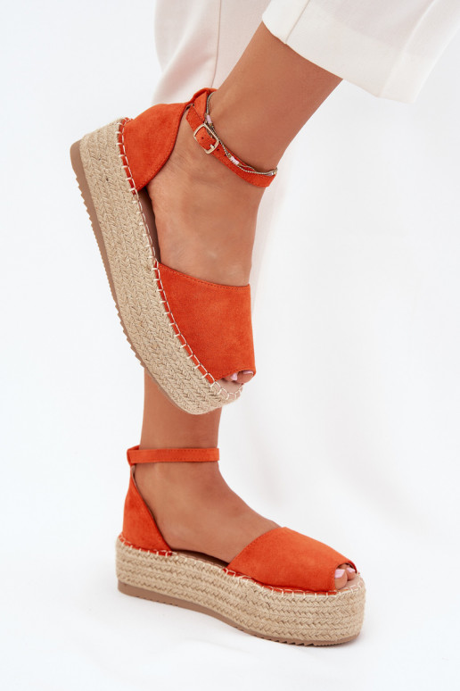 sandalen Espadrilles met platform Met Vlecht oranje Selise sandalen Espadrilles met platform Met Vlecht oranje Selise