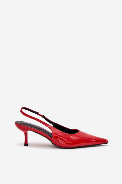 met lakeffect Schoenen met dunne hakken met open hiel rood Talira