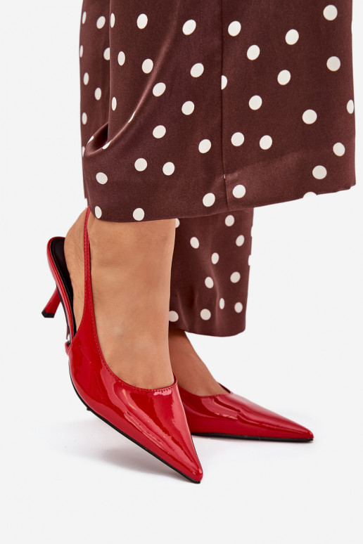met lakeffect Schoenen met dunne hakken met open hiel rood Talira