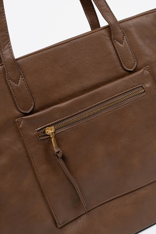 Bruin Handtas ze goudenmi elementami Bruin Handtas ze goudenmi elementami