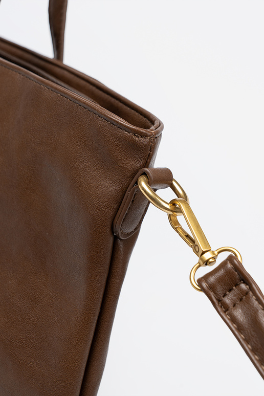 Bruin Handtas ze goudenmi elementami Bruin Handtas ze goudenmi elementami