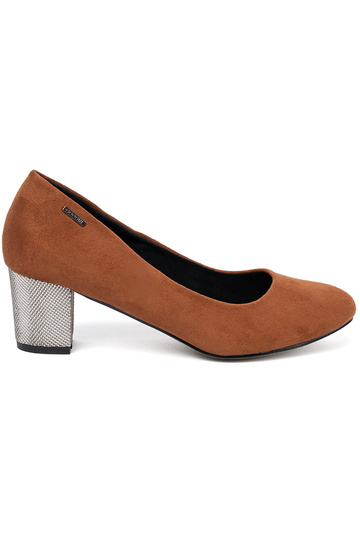 bruine kleur Hoge hakken z ozdobnym zilverm obcasem 2