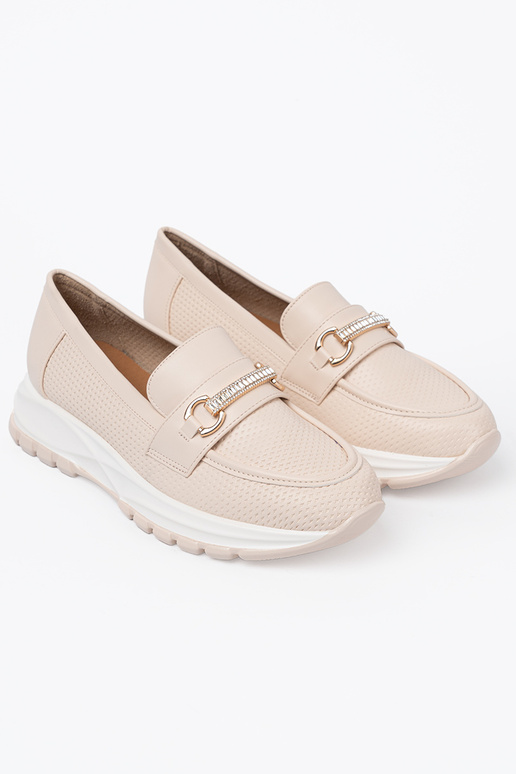 ivoor Dames mocassins z dekoracyjnym goudenm elementem ivoor Dames mocassins z dekoracyjnym goudenm elementem