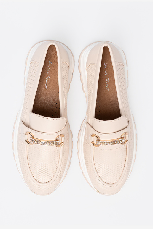 ivoor Dames mocassins z dekoracyjnym goudenm elementem ivoor Dames mocassins z dekoracyjnym goudenm elementem