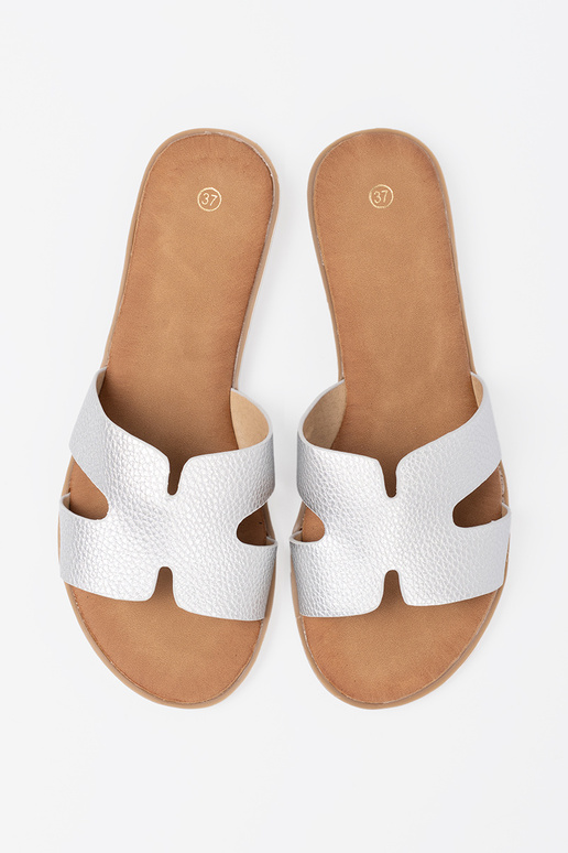 zilvere kleur slippers dames z Inycięciami zilvere kleur slippers dames z Inycięciami