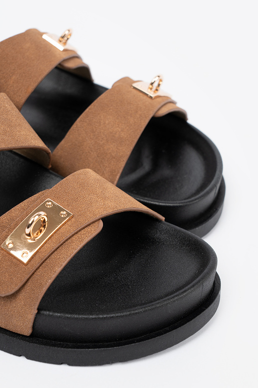 Jansnobruine kleur slippers dames ze goudenmi InstaInkami