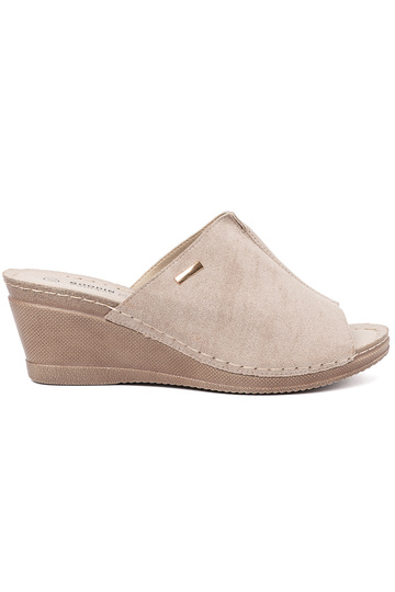 beige dames slippers met platform 2