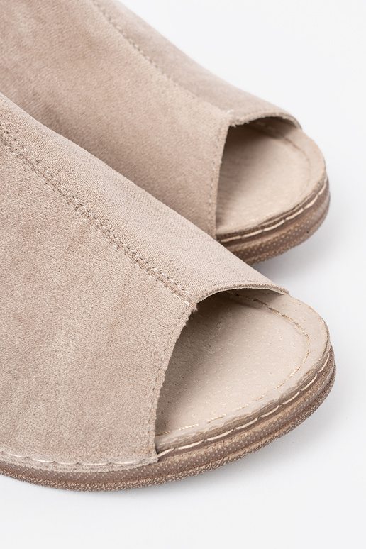 beige dames slippers met platform