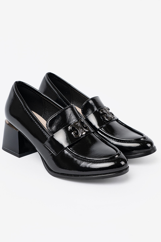 met lakeffect schoenen ze zilverm zdobieniem