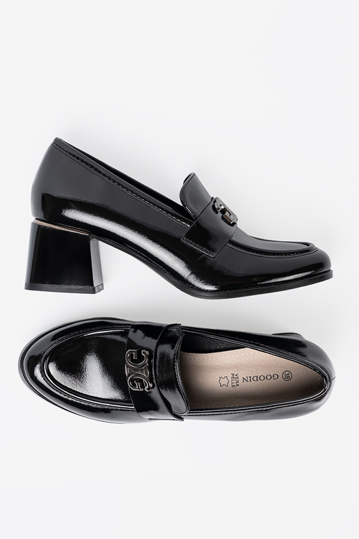 met lakeffect schoenen ze zilverm zdobieniem