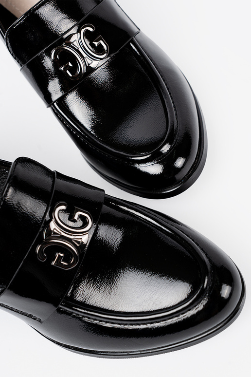 met lakeffect schoenen ze zilverm zdobieniem