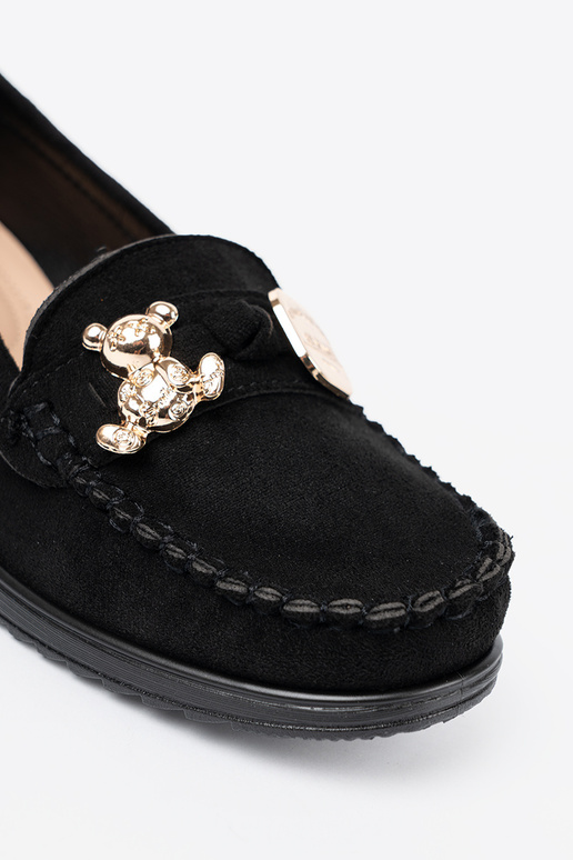 zInart van suède schoenen z ozdobnym misiem