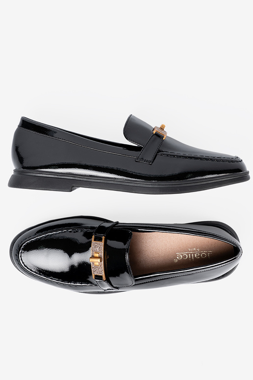 Elegante stijl gelakt Dames mocassins z złotą ozdobą