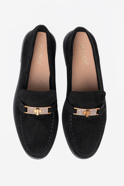 zInart van suède Dames mocassins z elegancką złotą ozdobą