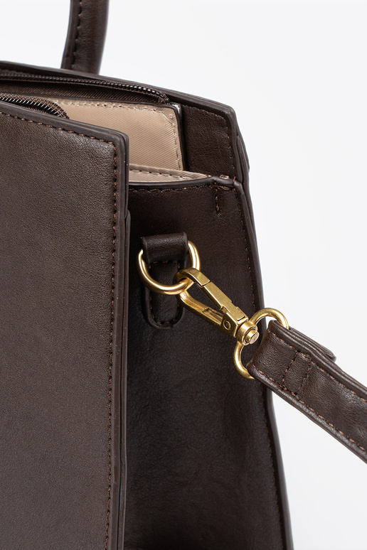 Donker bruin Handtas met decoratieve gesp In goudenm kolorze