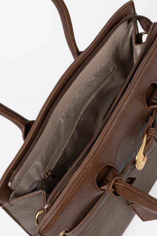 Bruin Handtas met decoratieve gesp In goudenm kolorze