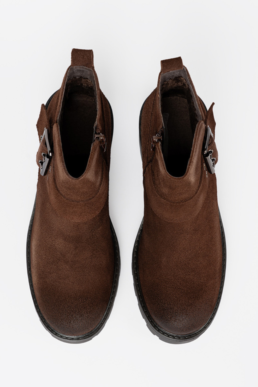 Hn d kotn kov kožen boty s ozdobnou sponou