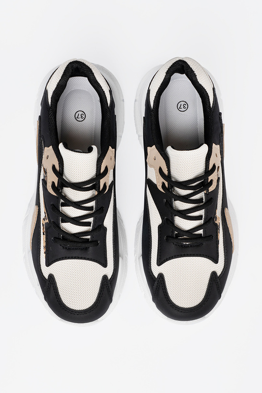 ZInart en-beige Sneakers model schoenen met een enorm platform