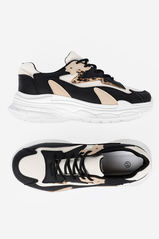 ZInart en-beige Sneakers model schoenen met een enorm platform