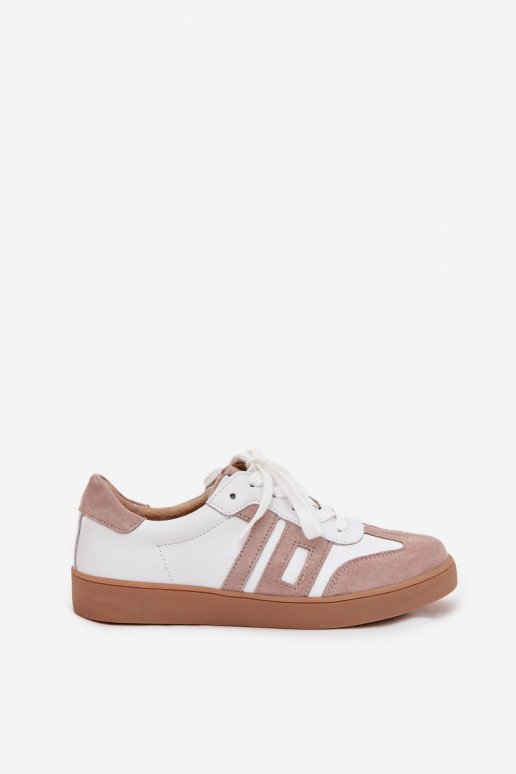 Leer Sneakers model schoenen Dames Vinceza 79557 INit-beige Leer Sneakers model schoenen Dames Vinceza 79557 INit-beige