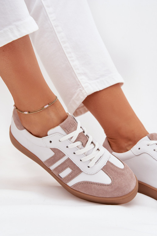 Leer Sneakers model schoenen Dames Vinceza 79557 INit-beige Leer Sneakers model schoenen Dames Vinceza 79557 INit-beige