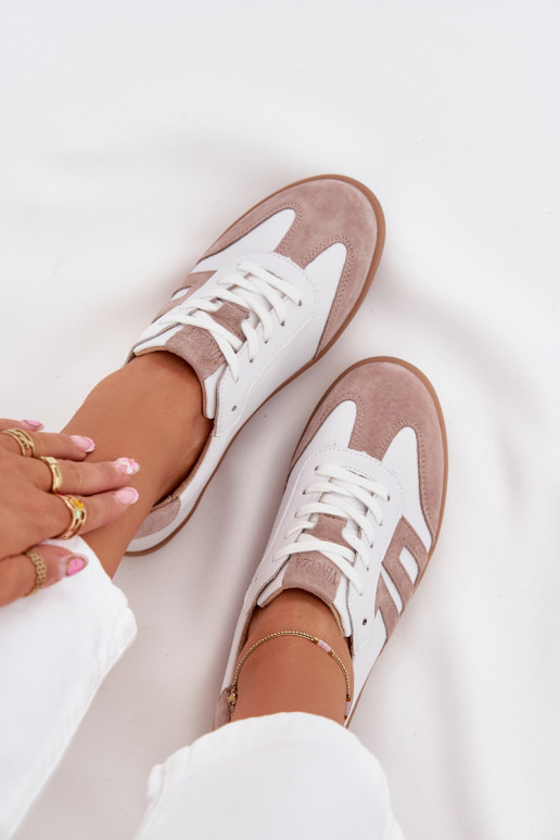 Leer Sneakers model schoenen Dames Vinceza 79557 INit-beige Leer Sneakers model schoenen Dames Vinceza 79557 INit-beige