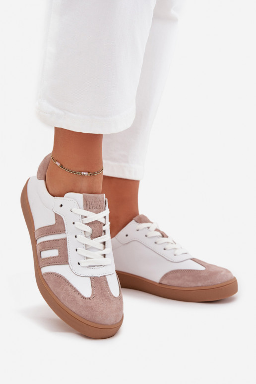 Leer Sneakers model schoenen Dames Vinceza 79557 INit-beige Leer Sneakers model schoenen Dames Vinceza 79557 INit-beige