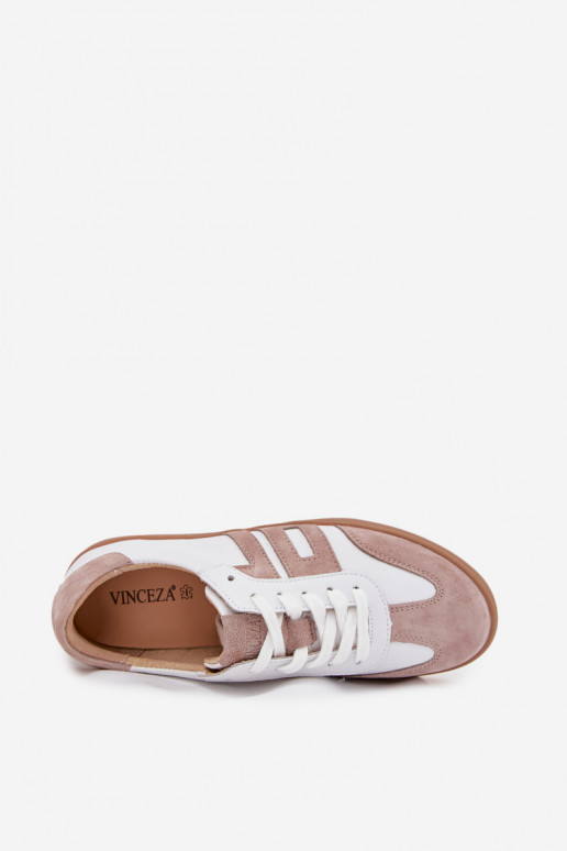 Leer Sneakers model schoenen Dames Vinceza 79557 INit-beige Leer Sneakers model schoenen Dames Vinceza 79557 INit-beige