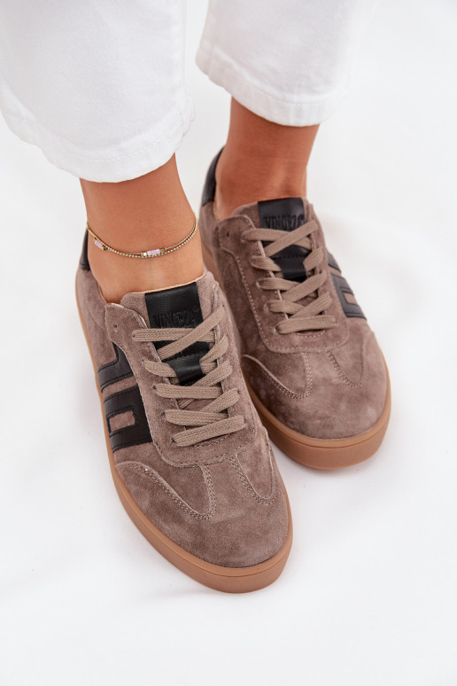 van suède Sneakers model schoenen Dames Vinceza 79557 beige van suède Sneakers model schoenen Dames Vinceza 79557 beige