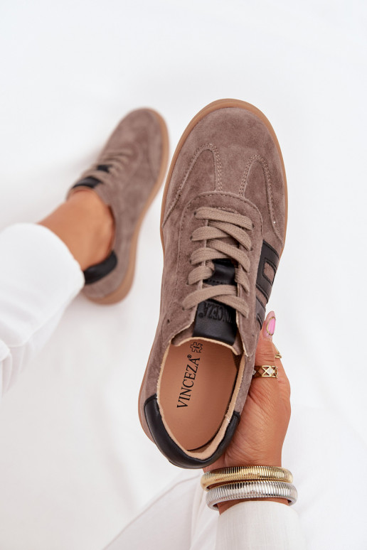 van suède Sneakers model schoenen Dames Vinceza 79557 beige van suède Sneakers model schoenen Dames Vinceza 79557 beige