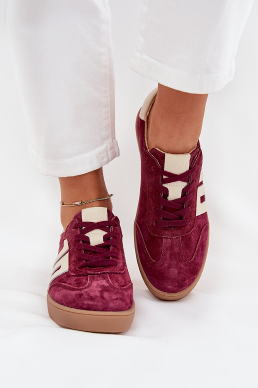van suède Sneakers model schoenen Dames Vinceza 79557 bordeaux