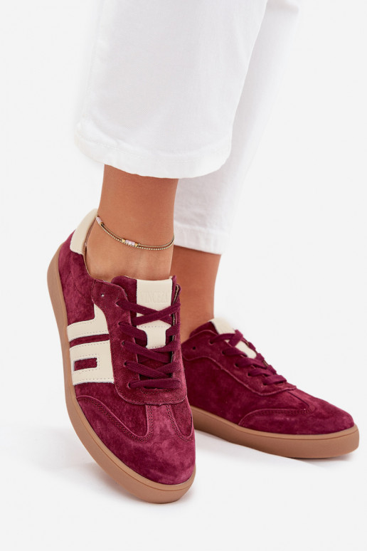 van suède Sneakers model schoenen Dames Vinceza 79557 bordeaux