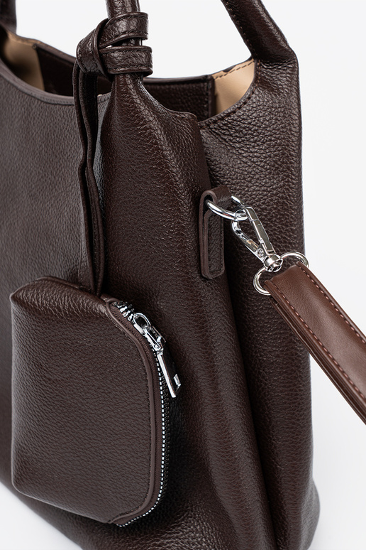 Elegant Bruin Handtas z kosmetyczką In środku