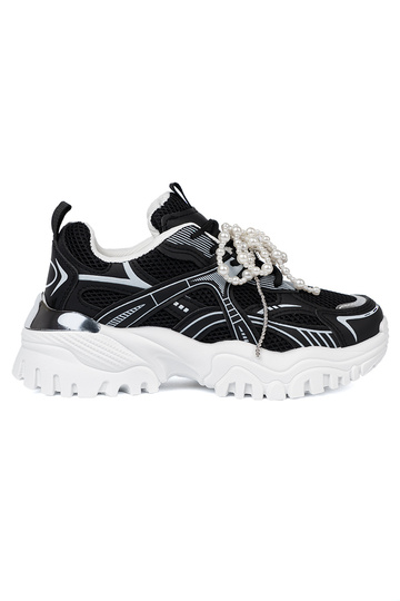 zInart Sneakers z białą kokardą i koralikami 2