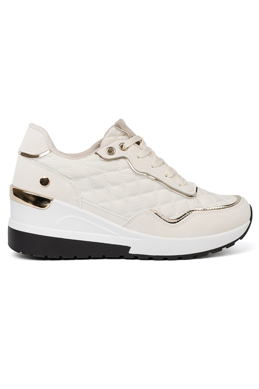 beige Sneakers z połyskującymi goudenmi akcentami beige Sneakers z połyskującymi goudenmi akcentami