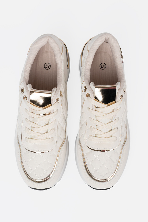 beige Sneakers z połyskującymi goudenmi akcentami beige Sneakers z połyskującymi goudenmi akcentami