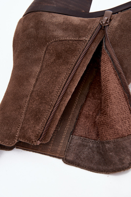 van suède Laarzen met verInarming aan de binnenkant kaki kleuren Arelia